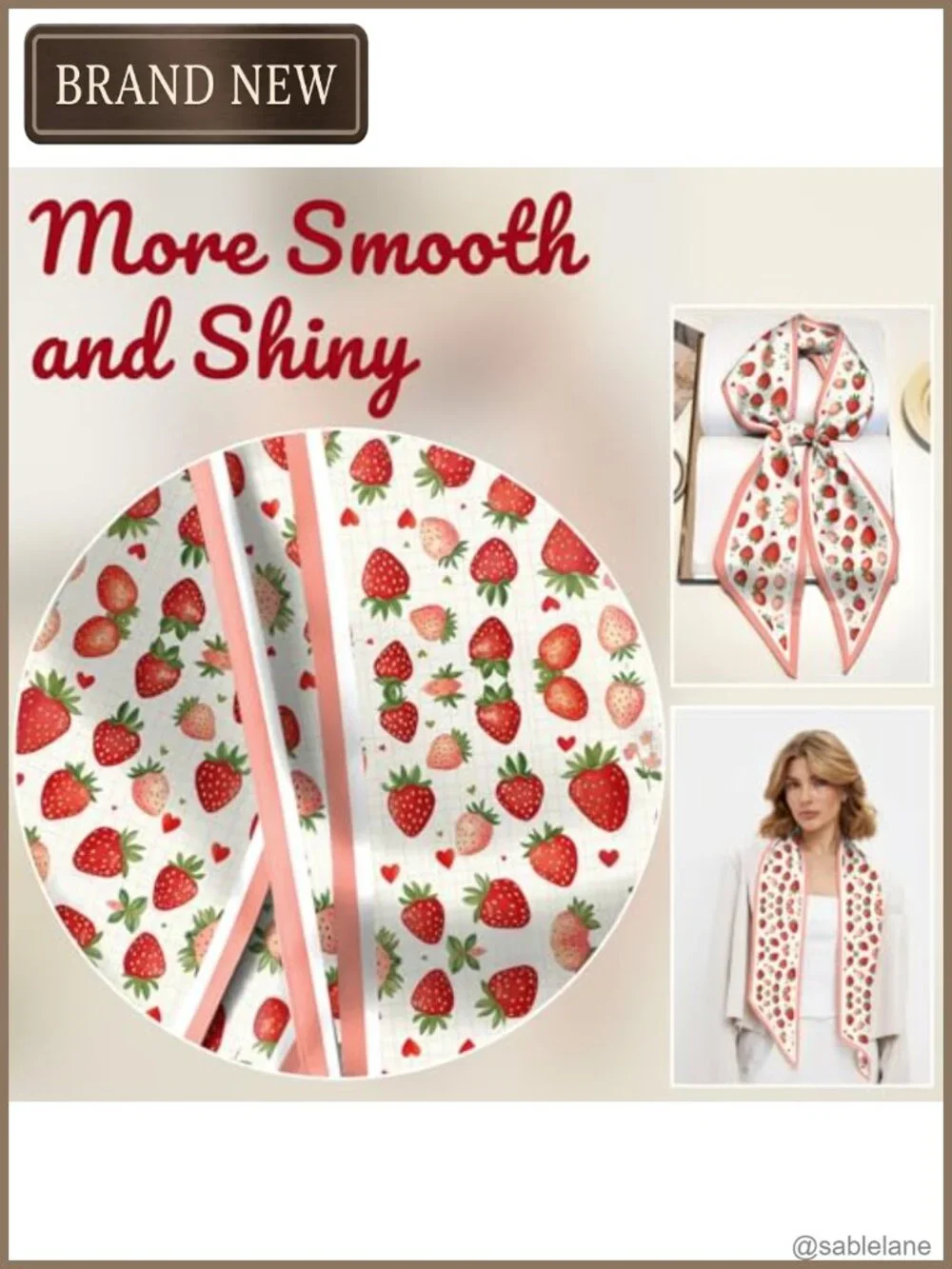 Polyester Satin Silk Feeling Scarf Long Thin Fashion Scarf Hair Neck Handbag
